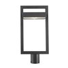 Z-Lite Luttrel 1 Light Outdoor Post Mount Fixture, Black & Frosted 566PHBR-BK-LED